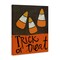 Trick or Treat Halloween Greeting Patterned Candy Corn Canvas Art